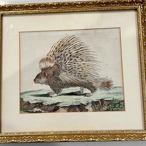 18th Century, Vintage hand colored signed print.